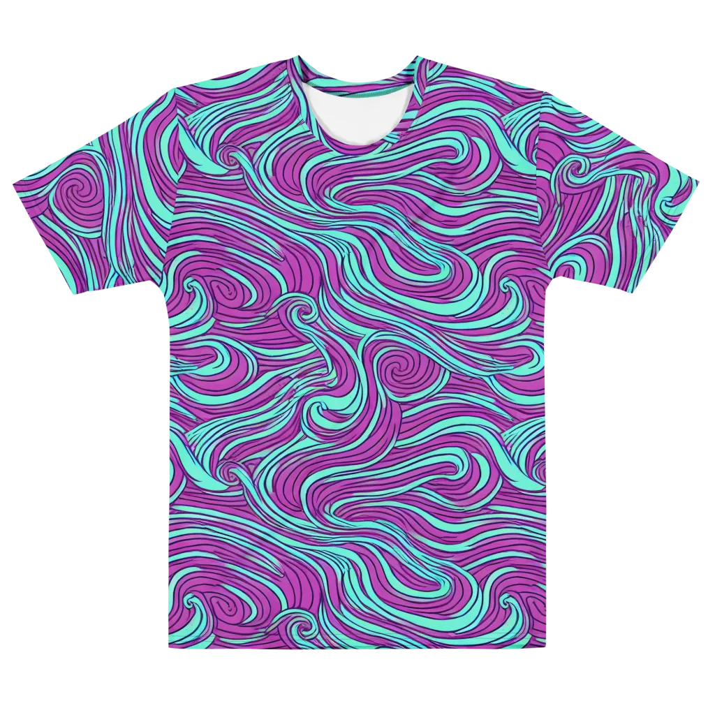 Neon Tidal on Men's Cotton Crew Neck T-Shirt — Front