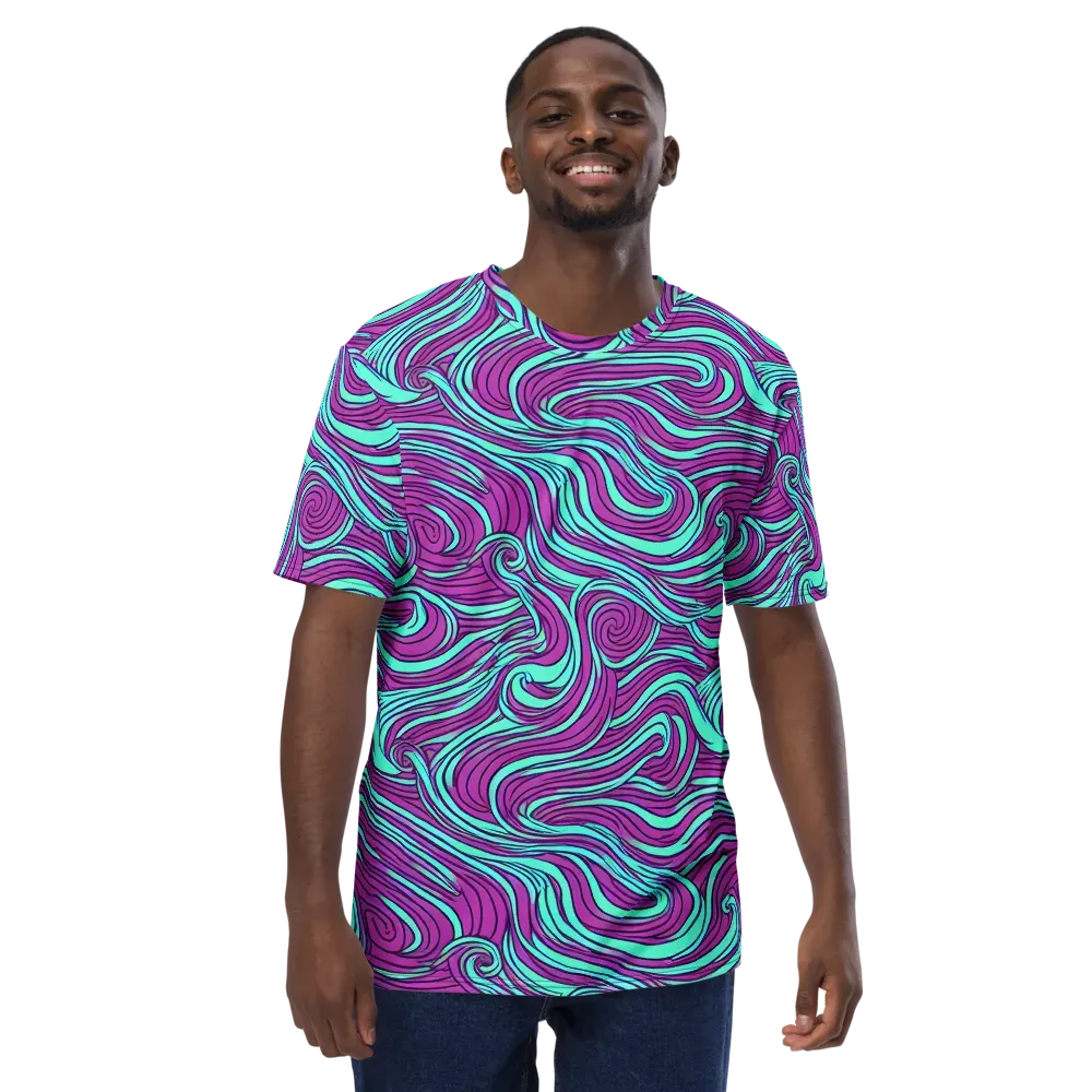Neon Tidal on Men's Crew Neck T-Shirt — Front