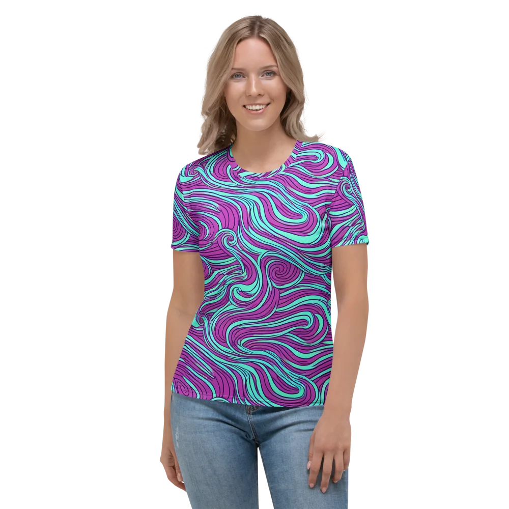 Neon Tidal on Women's Crew Neck T-Shirt — Front
