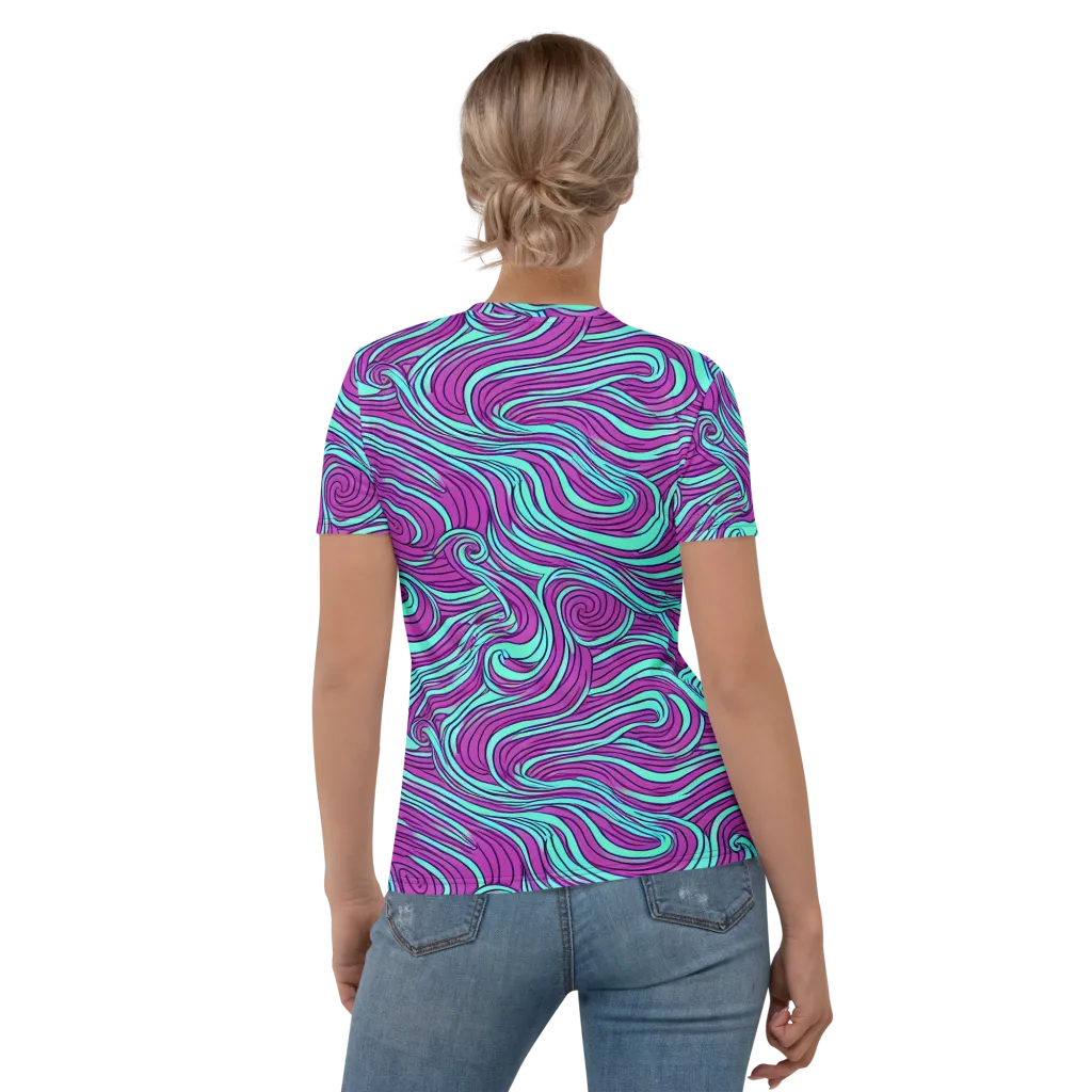 Neon Tidal on Women's Crew Neck T-Shirt — Back