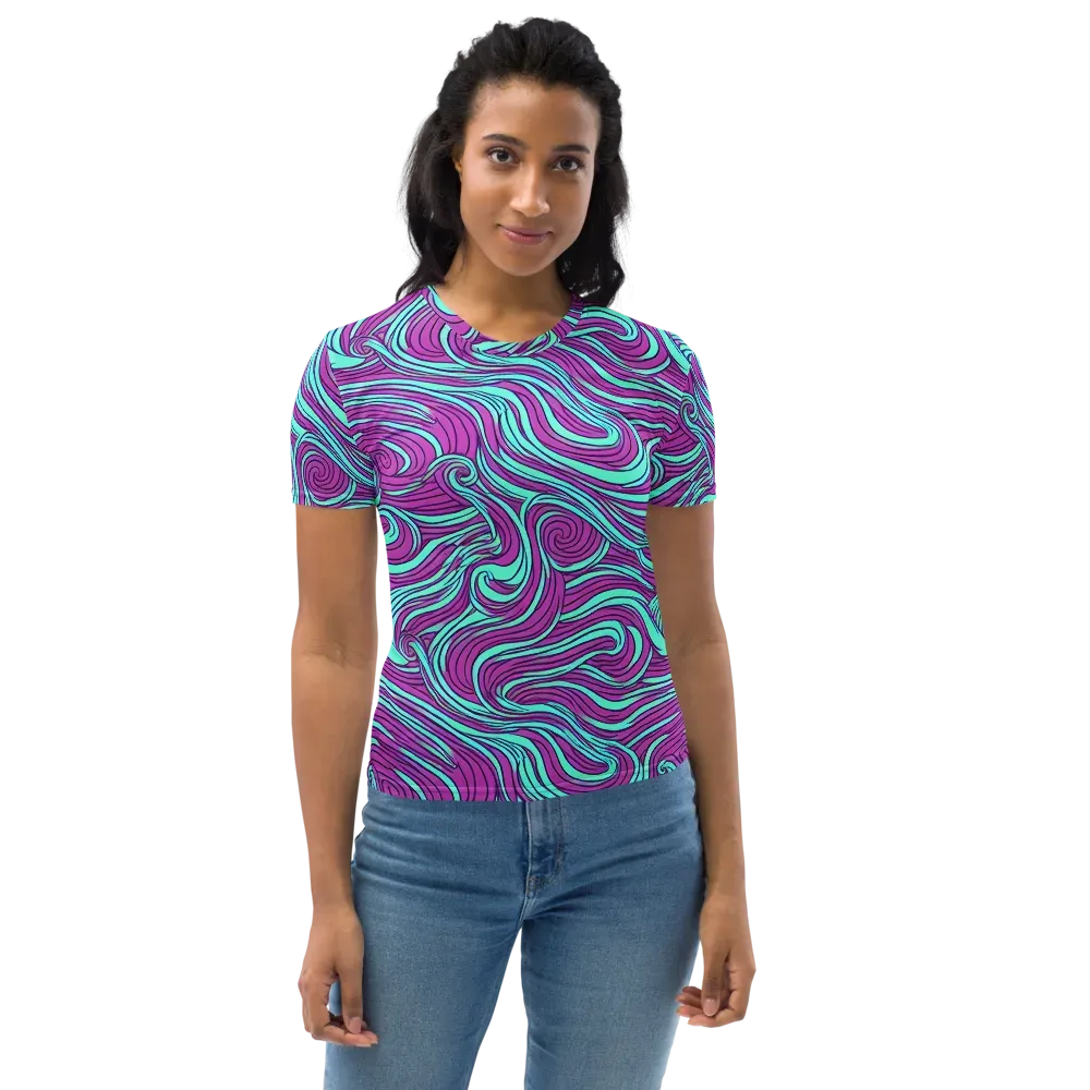 Neon Tidal on Women's Crew Neck T-Shirt — Front