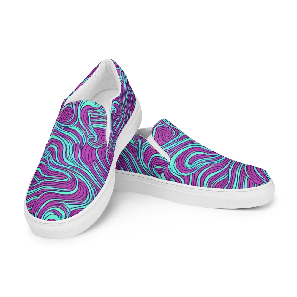 Neon Tidal on Men's Slip-On Canvas Shoes — Left Front