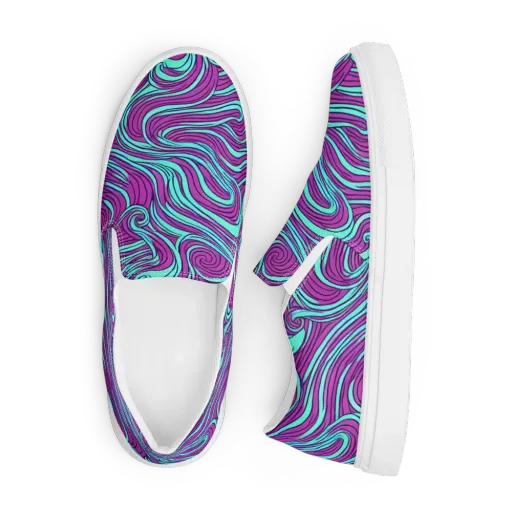 Neon Tidal on a Men's Slip-On Canvas Shoes