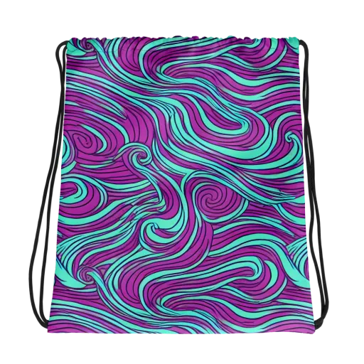 Neon Tidal on a Drawstring Bag