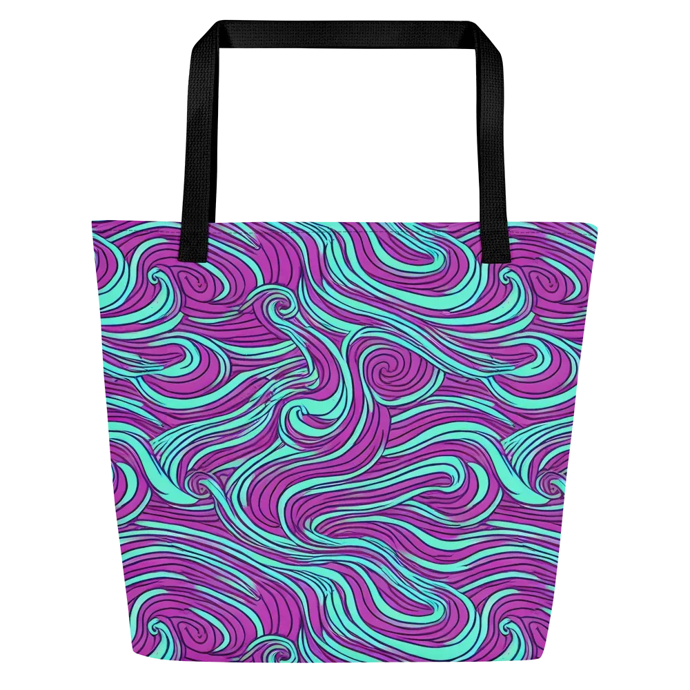 Neon Tidal on Large Tote Bag W/ Pocket — Front