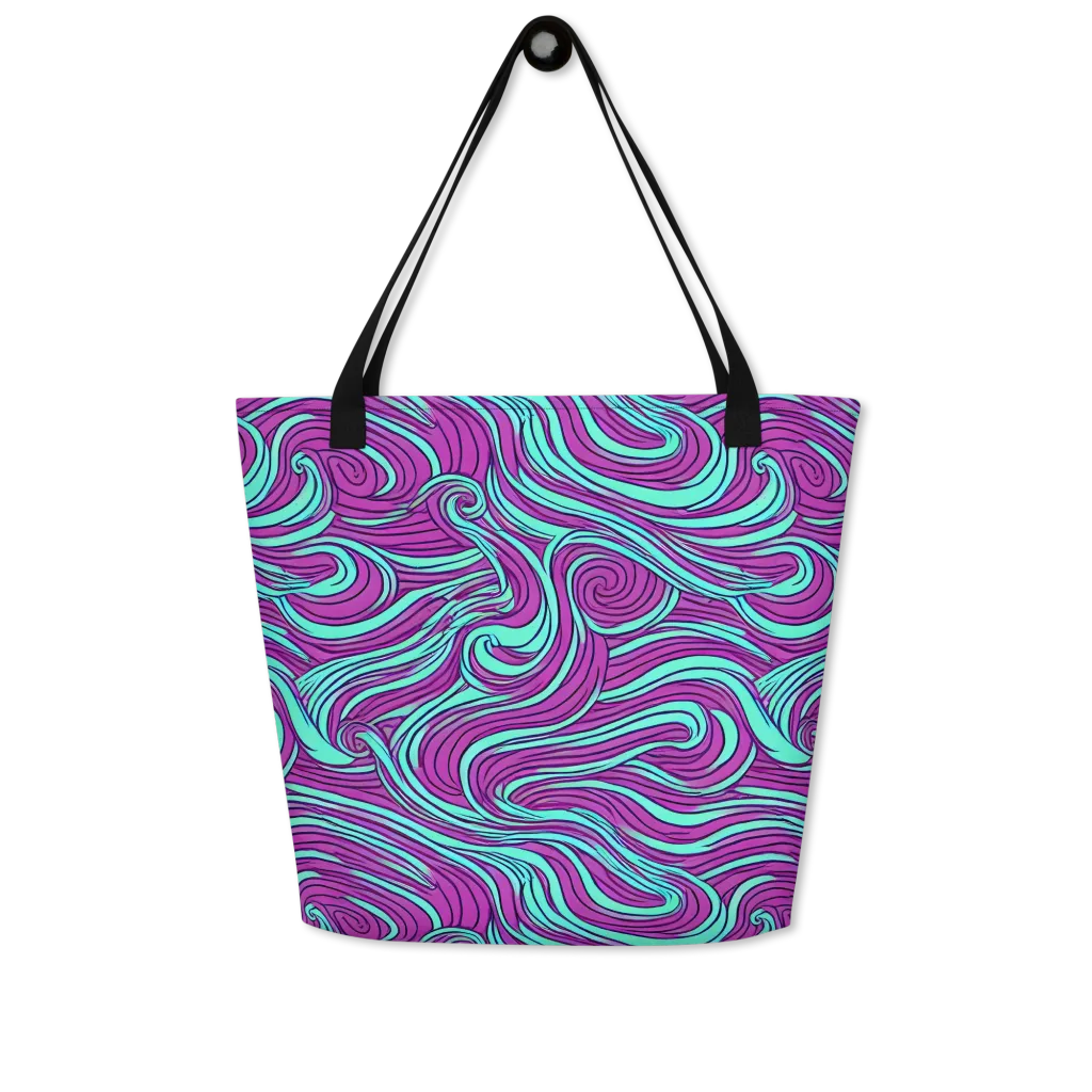 Neon Tidal on Large Tote Bag W/ Pocket — Front