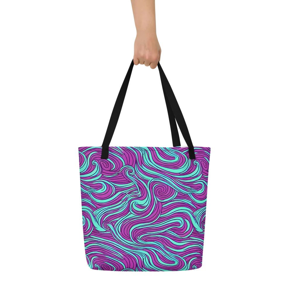 Neon Tidal on Large Tote Bag W/ Pocket — Front