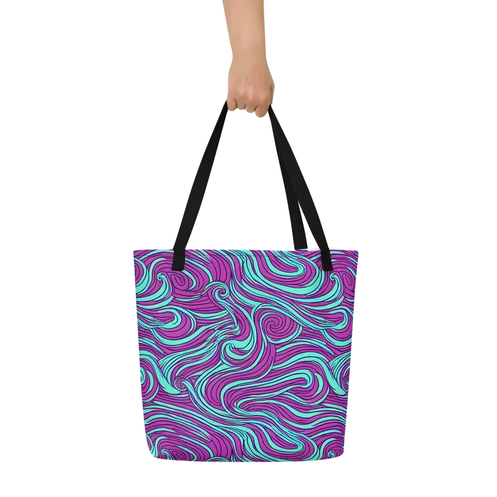 Neon Tidal on Large Tote Bag W/ Pocket — Front