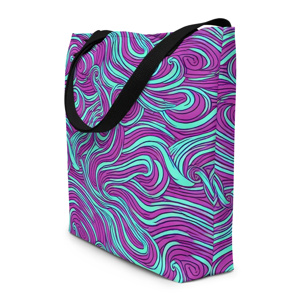 Neon Tidal on Large Tote Bag W/ Pocket — Front