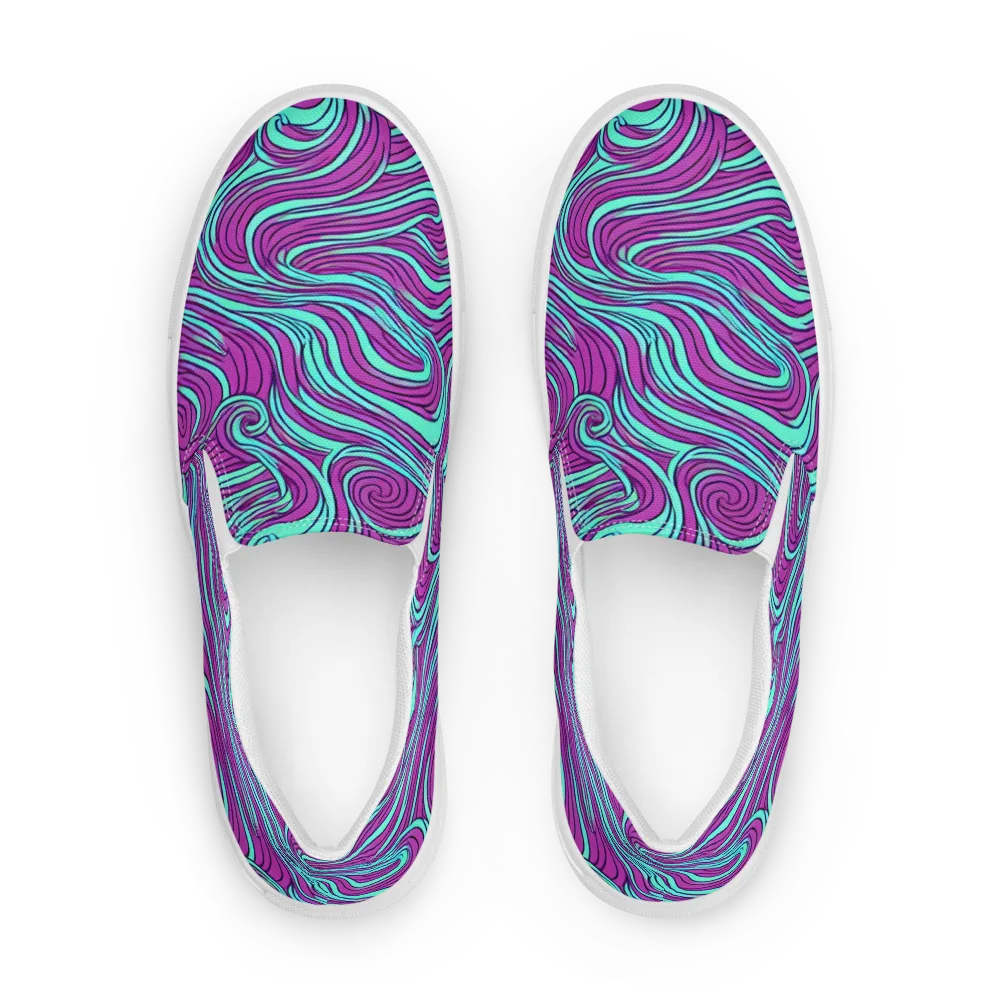 Neon Tidal on Women's Slip-On Canvas Shoes — Front