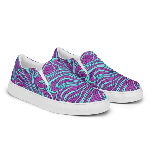Neon Tidal on a Women's Slip-On Canvas Shoes