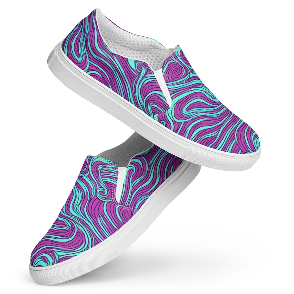 Neon Tidal on Women's Slip-On Canvas Shoes — Front