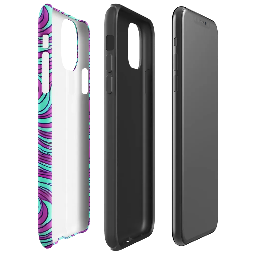 Neon Tidal on Tough Case for iPhone® — Right
