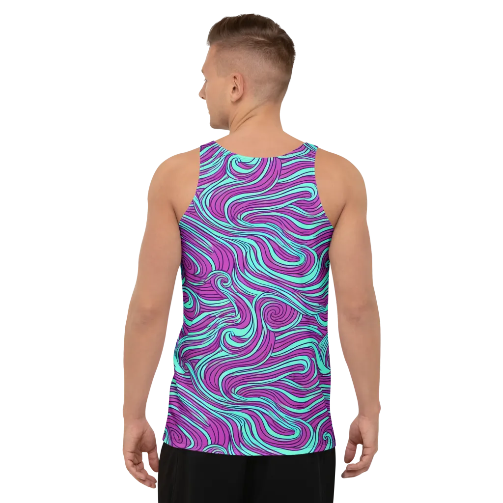 Neon Tidal on Men's Tank Top — Back