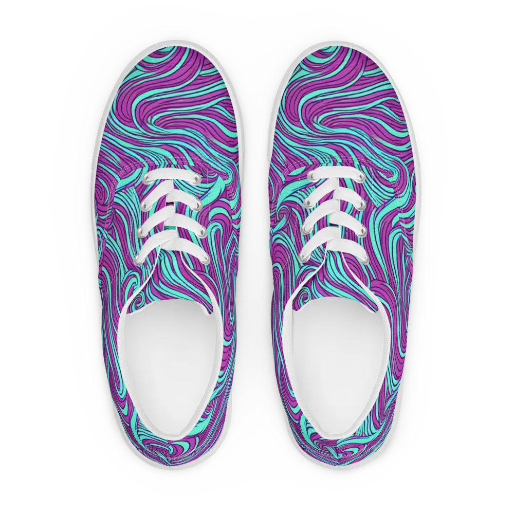 Neon Tidal on Men's Lace-Up Canvas Shoes — Front