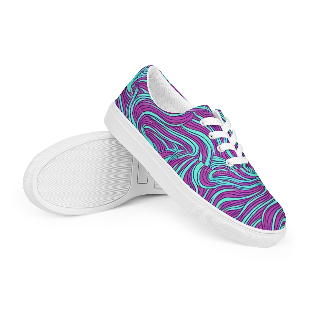 Neon Tidal on Men's Lace-Up Canvas Shoes — Right Front