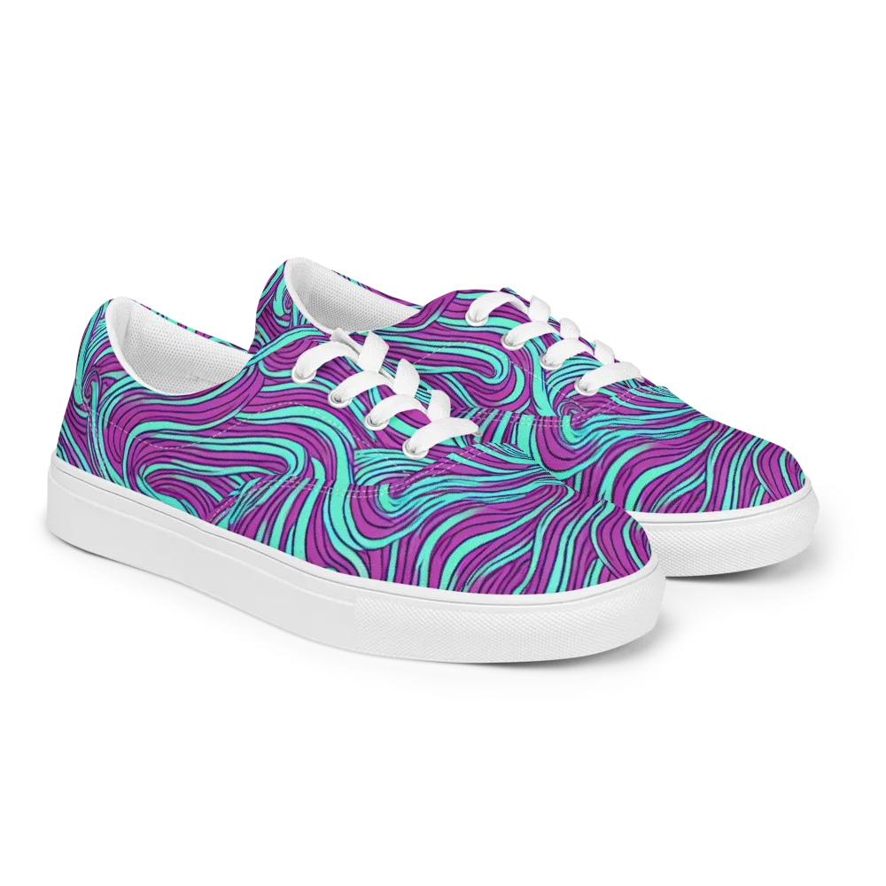 Neon Tidal on Men's Lace-Up Canvas Shoes — Right Front