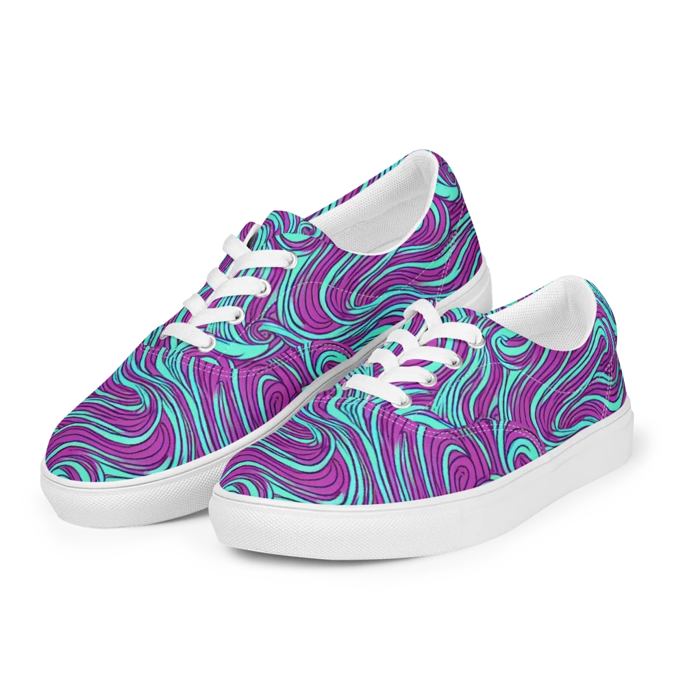 Neon Tidal on Men's Lace-Up Canvas Shoes — Left Front