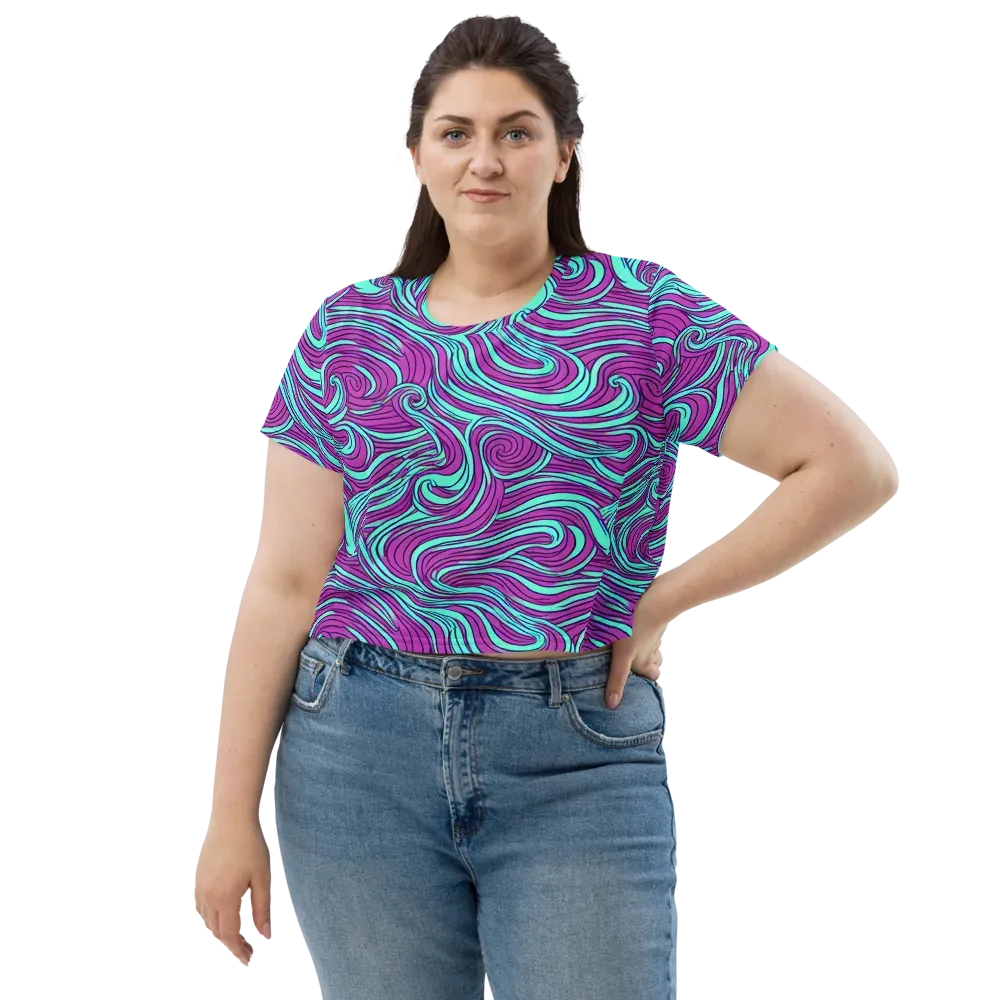 Neon Tidal on Crop Tee — Front
