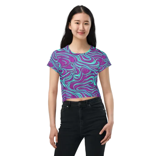 Neon Tidal on a Crop Tee