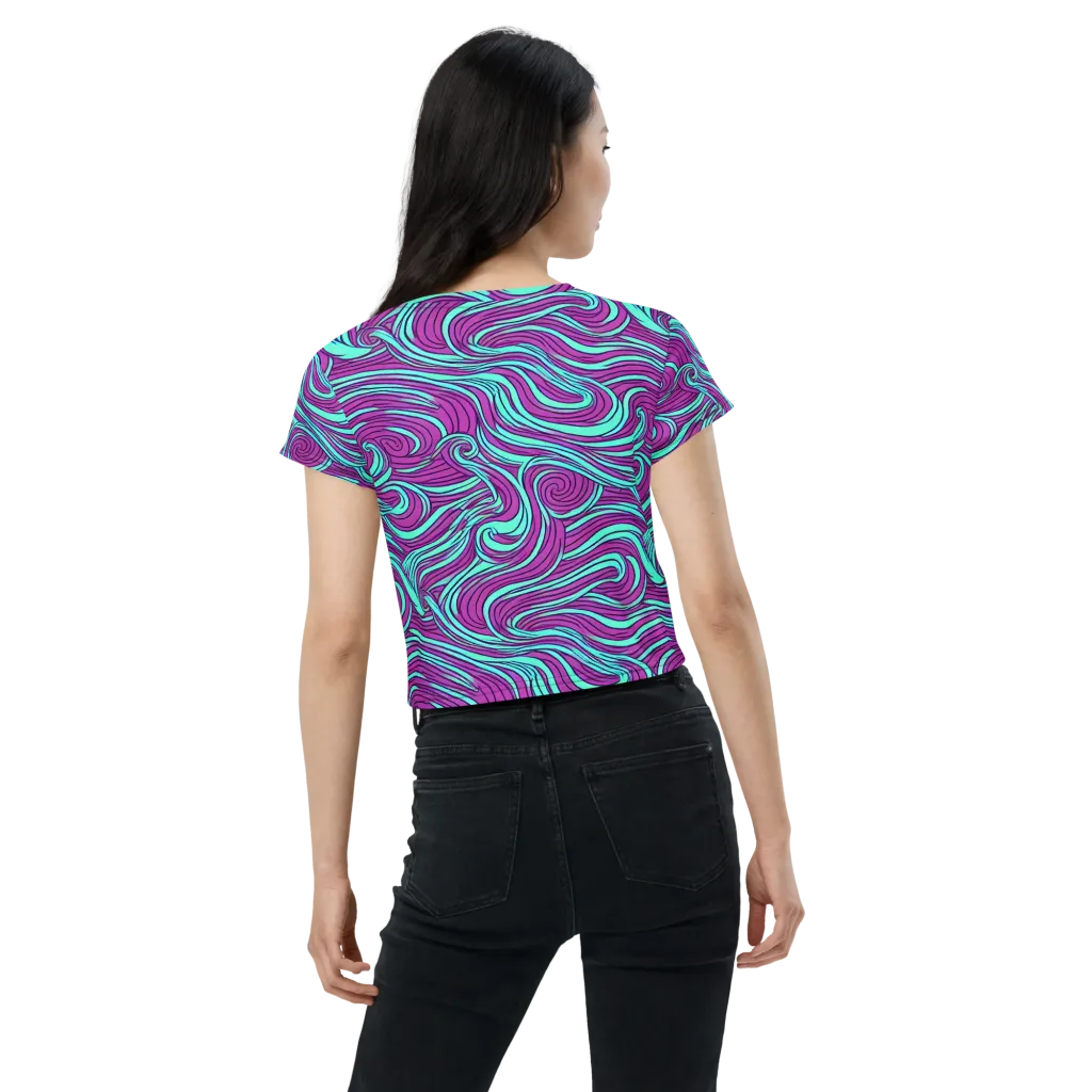 Neon Tidal on Crop Tee — Back