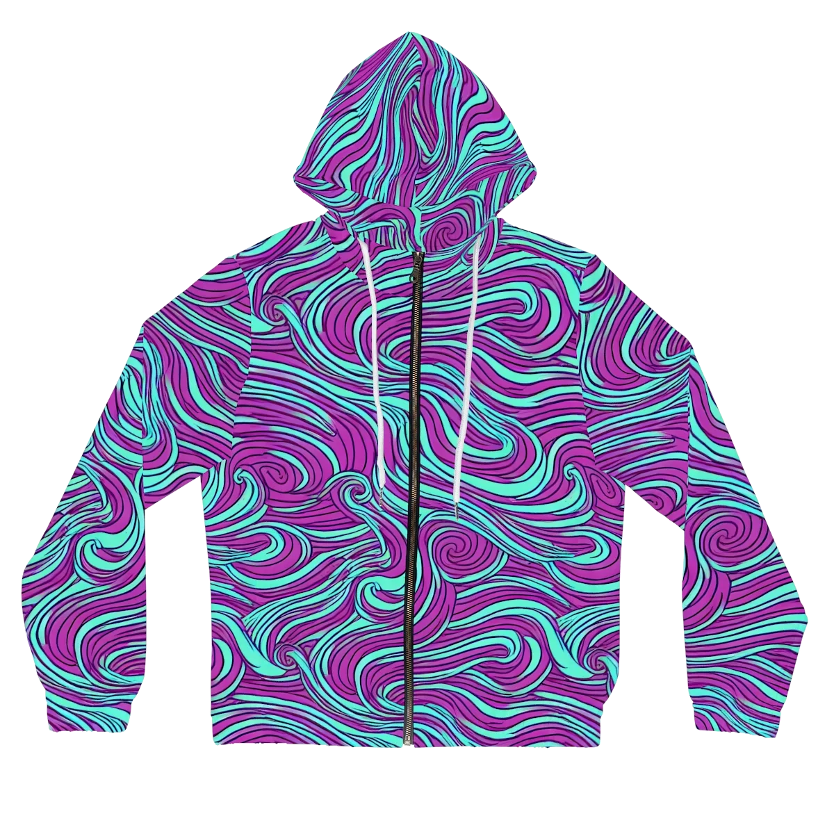 Neon Tidal on Women's Full-Zip Hoodie — Front