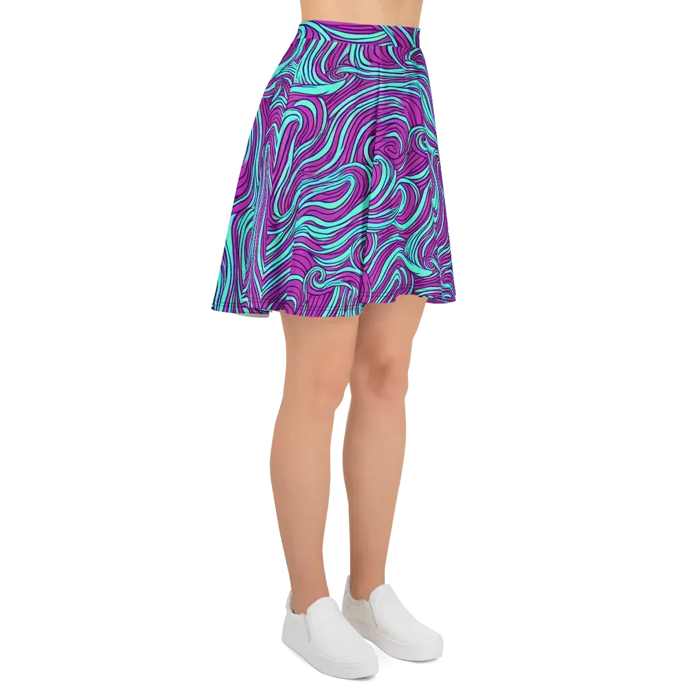 Neon Tidal on Skater Skirt — Right