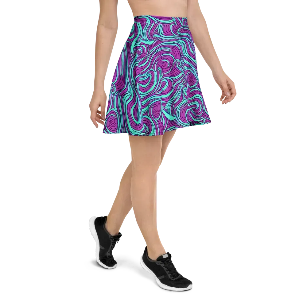 Neon Tidal on Skater Skirt — Right