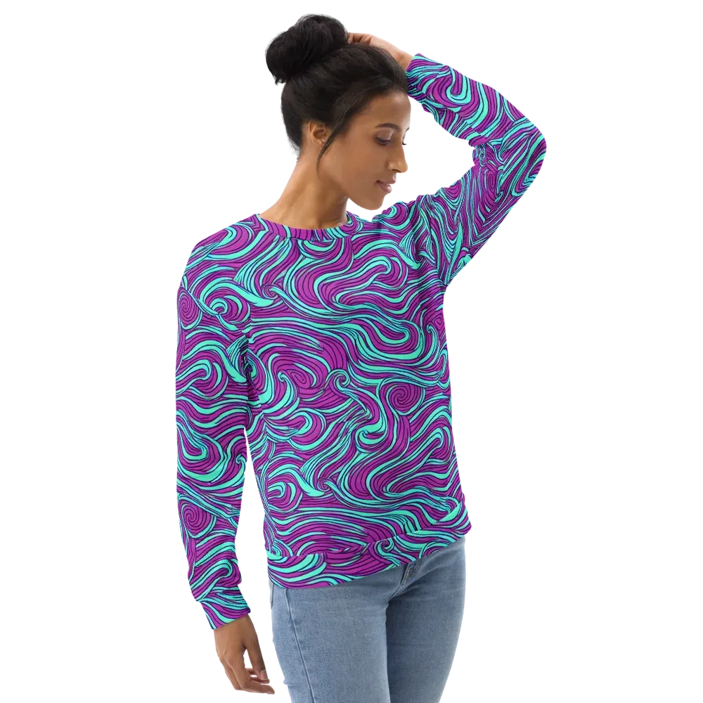 Neon Tidal on Sweatshirt — Right Front