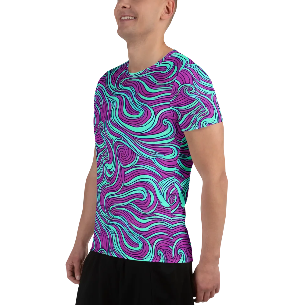 Neon Tidal on Men's Athletic T-Shirt — Left