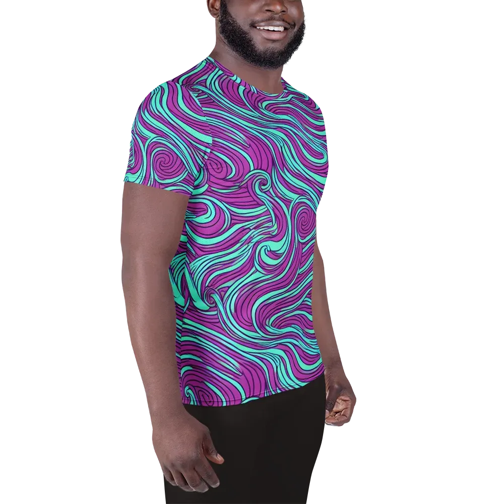 Neon Tidal on Men's Athletic T-Shirt — Right