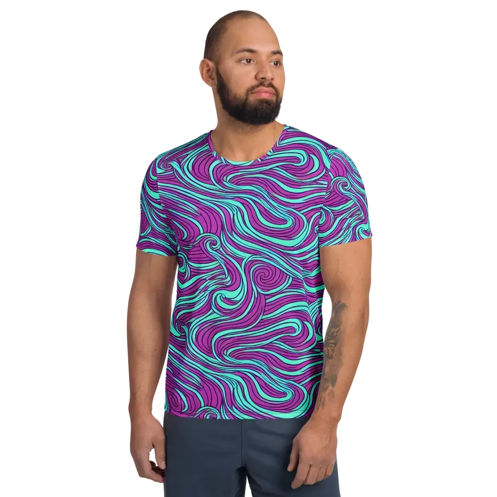 Neon Tidal on Men's Athletic T-Shirt — Front