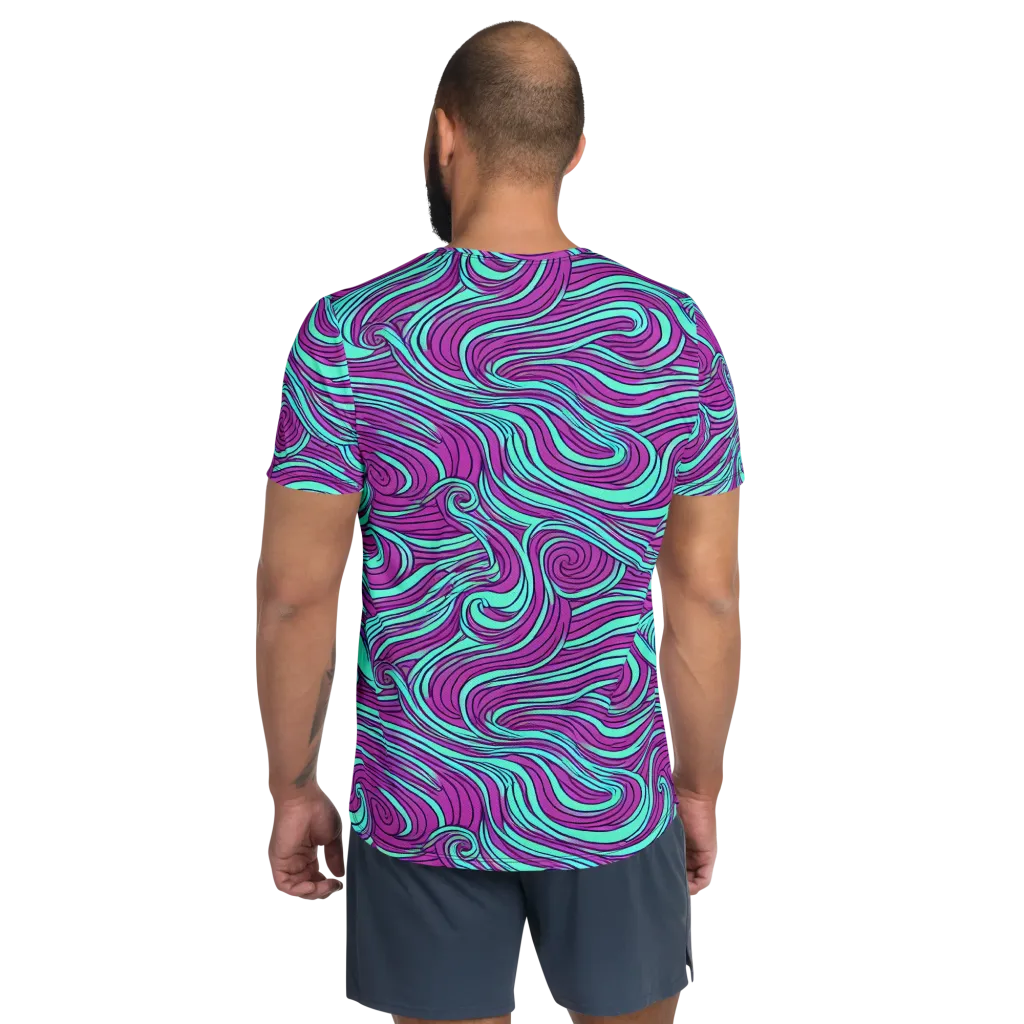 Neon Tidal on Men's Athletic T-Shirt — Back
