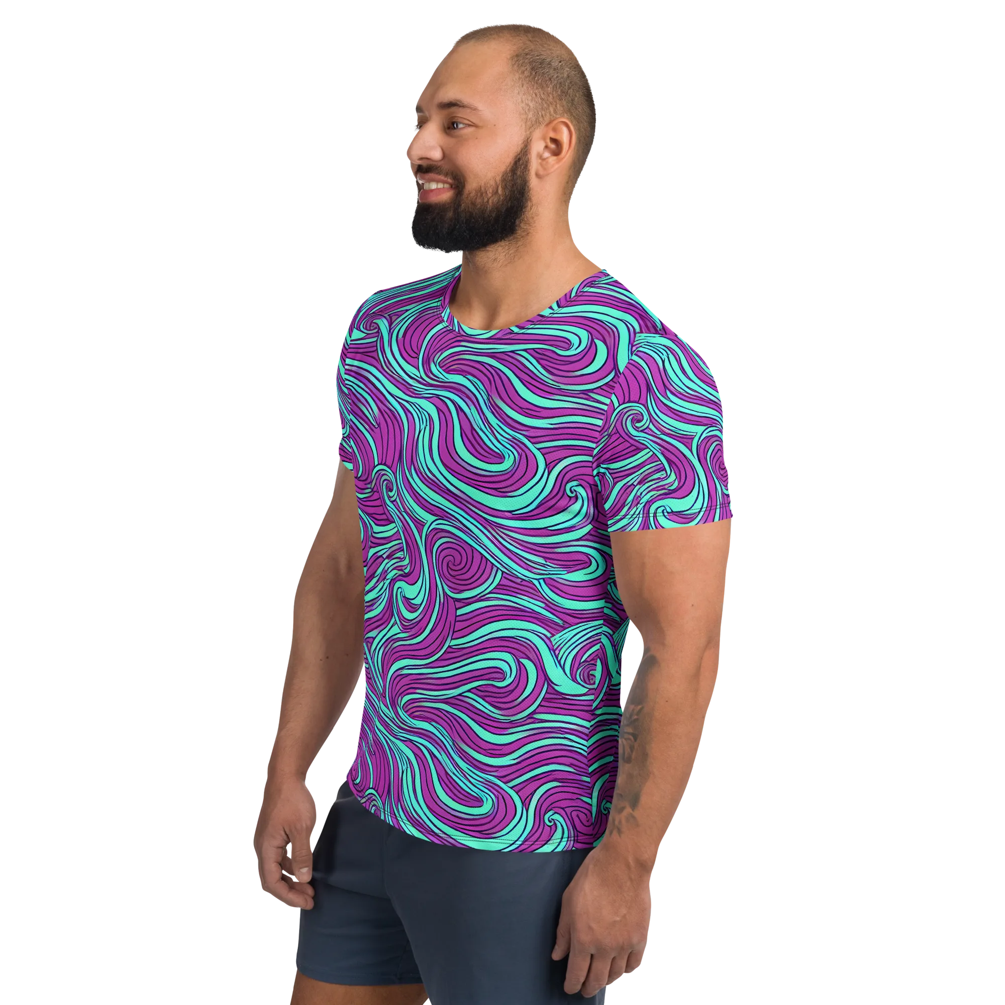 Neon Tidal on Men's Athletic T-Shirt — Left