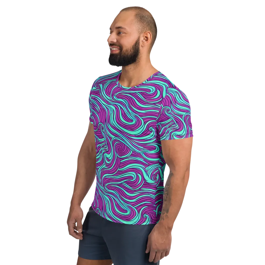 Neon Tidal on Men's Athletic T-Shirt — Left