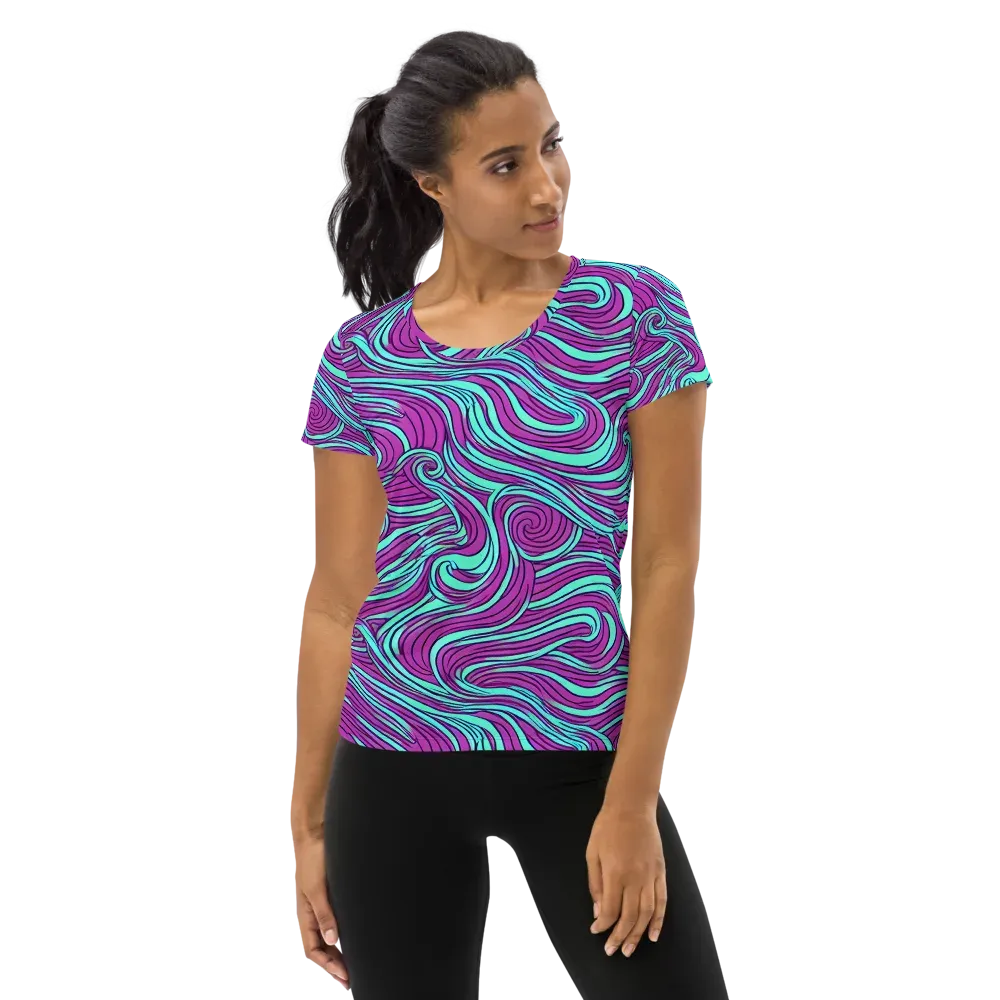 Neon Tidal on Women's Athletic T-Shirt — Front