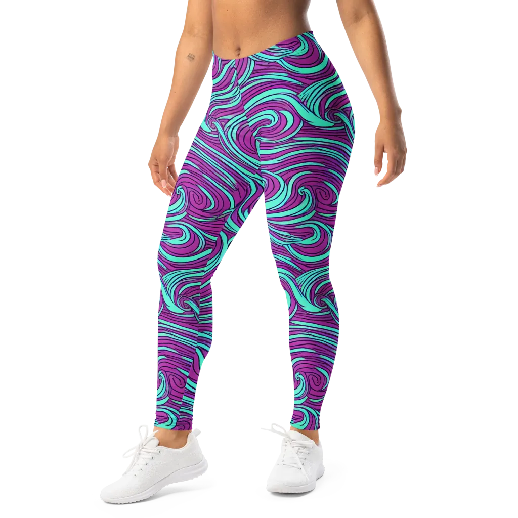 Neon Tidal on Leggings — Left Front