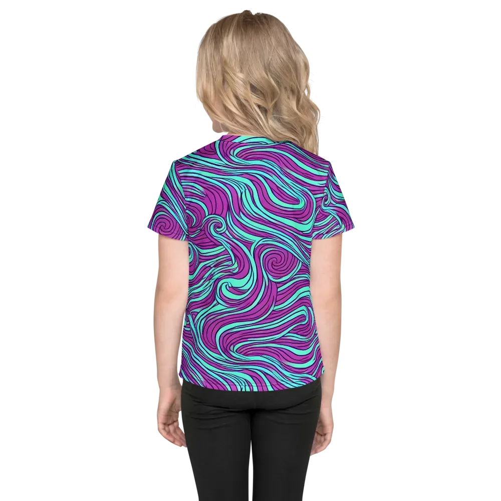 Neon Tidal on Kids Crew Neck T-Shirt — Back