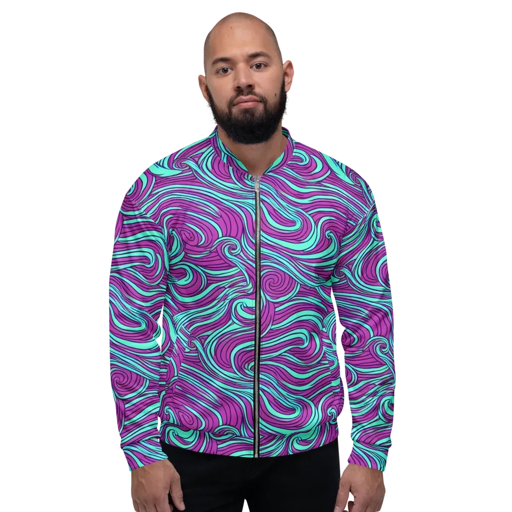 Neon Tidal on Bomber Jacket — Front