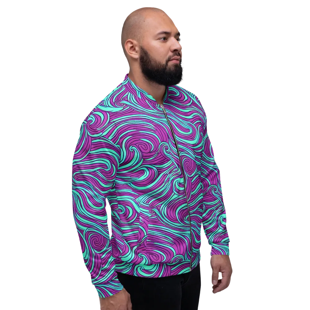 Neon Tidal on Bomber Jacket — Right