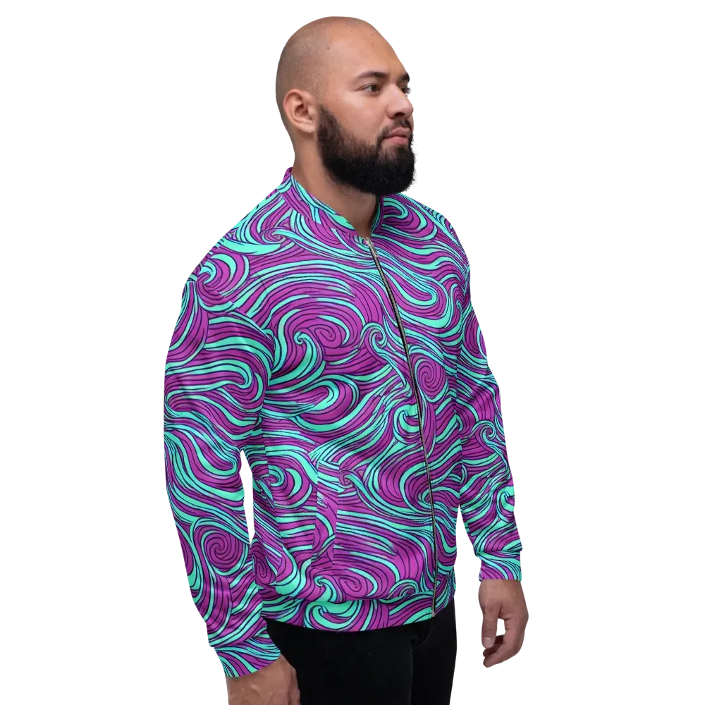 Neon Tidal on Bomber Jacket — Right