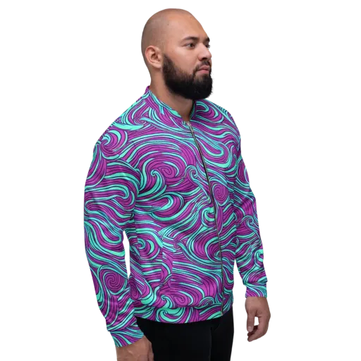 Neon Tidal on a Bomber Jacket