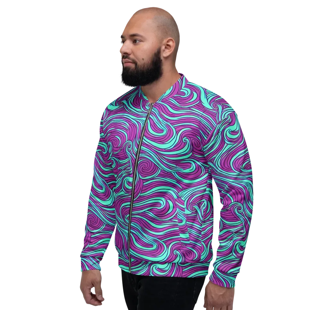 Neon Tidal on Bomber Jacket — Left