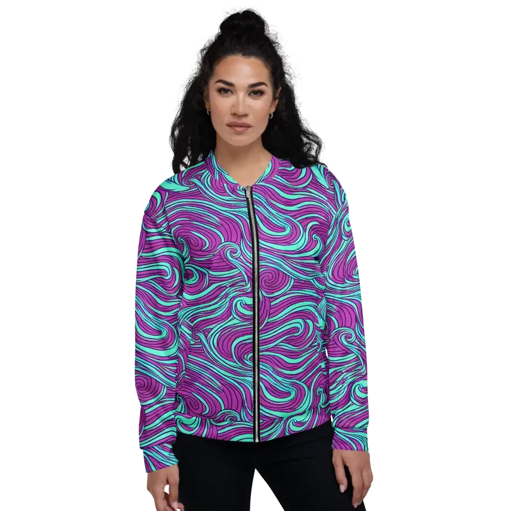 Neon Tidal on Bomber Jacket — Front