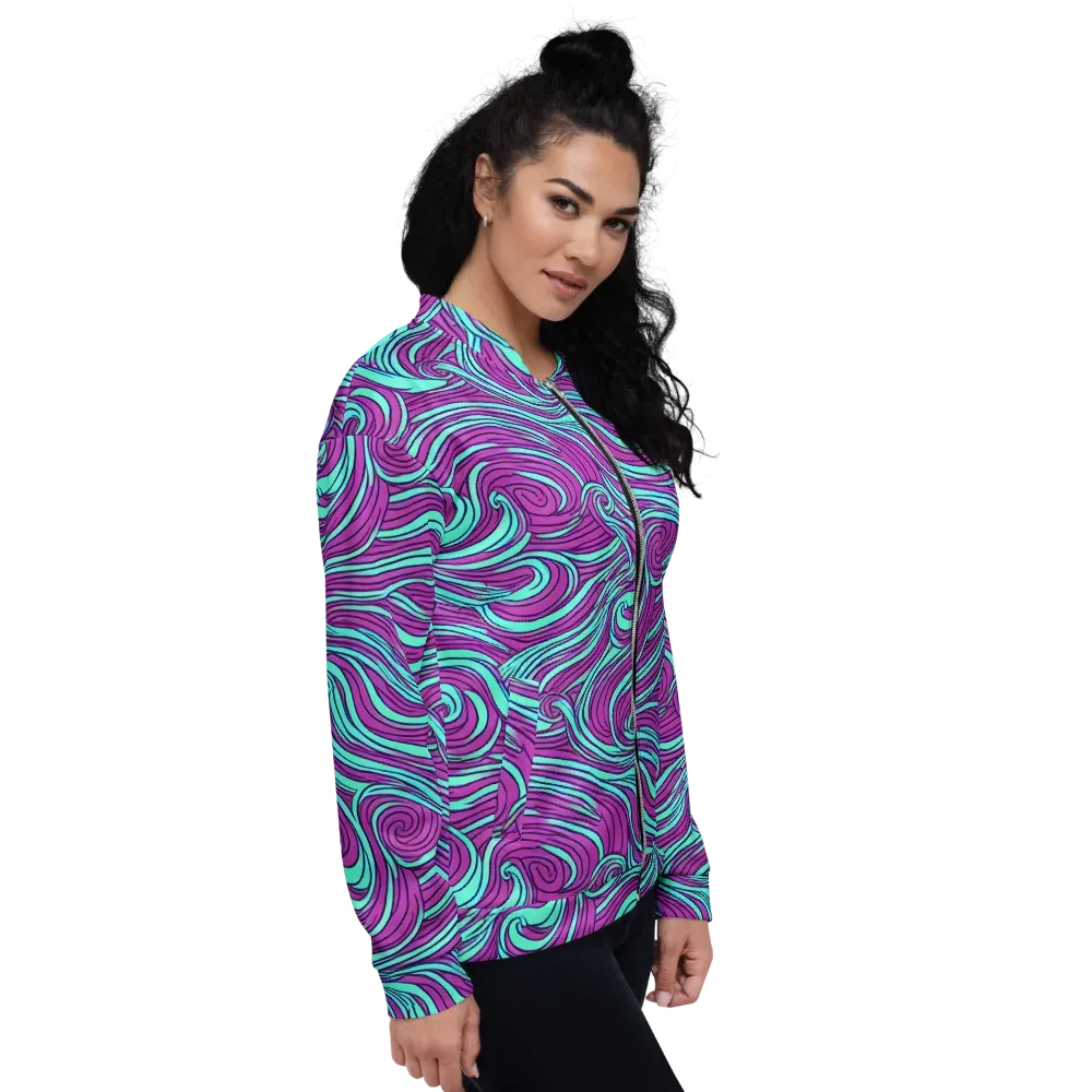 Neon Tidal on Bomber Jacket — Right