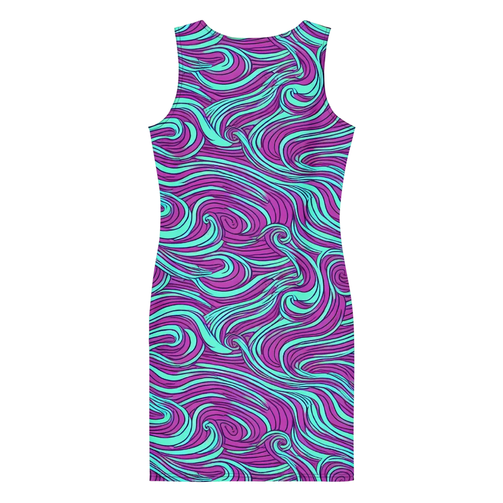 Neon Tidal on Bodycon Dress — Back