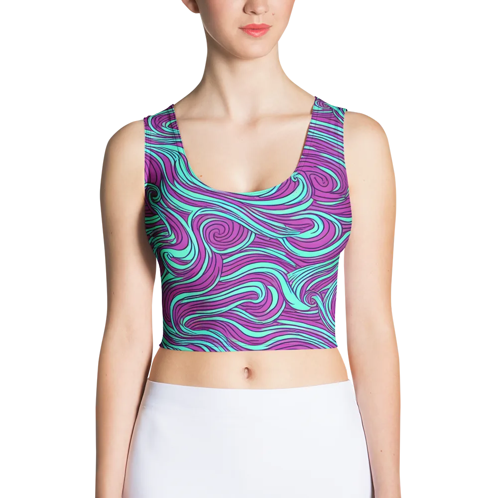 Neon Tidal on Crop Top — Front