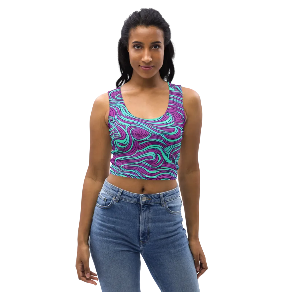Neon Tidal on Crop Top — Front