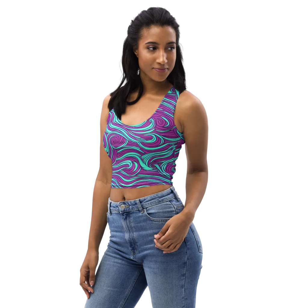 Neon Tidal on Crop Top — Left Front