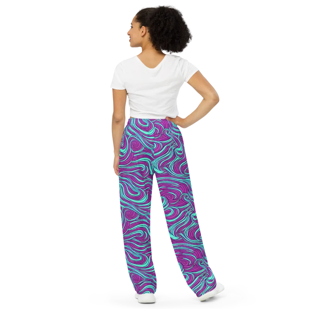 Neon Tidal on Wide-Leg Pants — Back